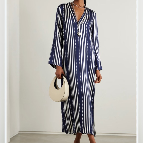 lemlem Theodora Stripe Long Sleeve Column Dress